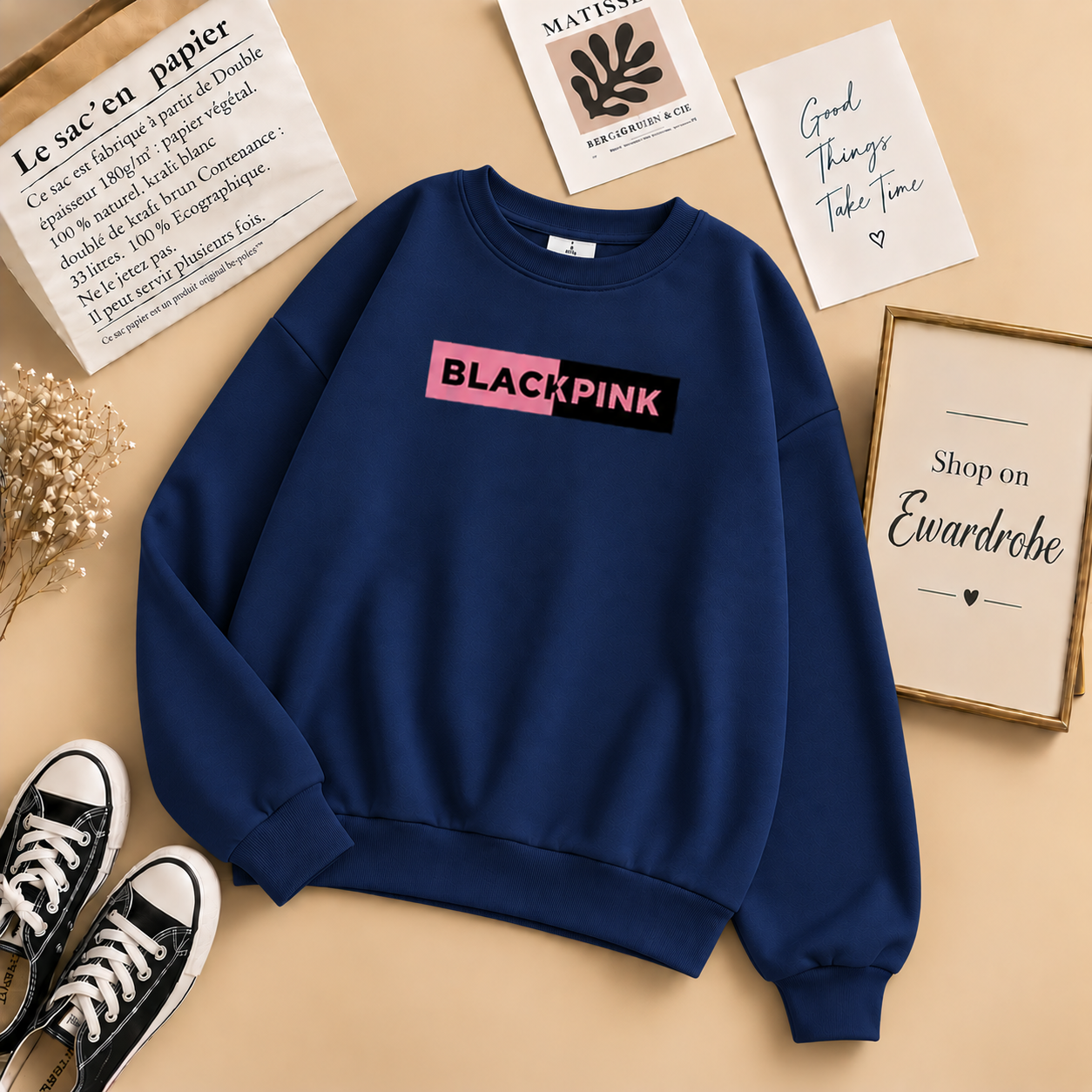 Black Pink Design Sweatshirt
