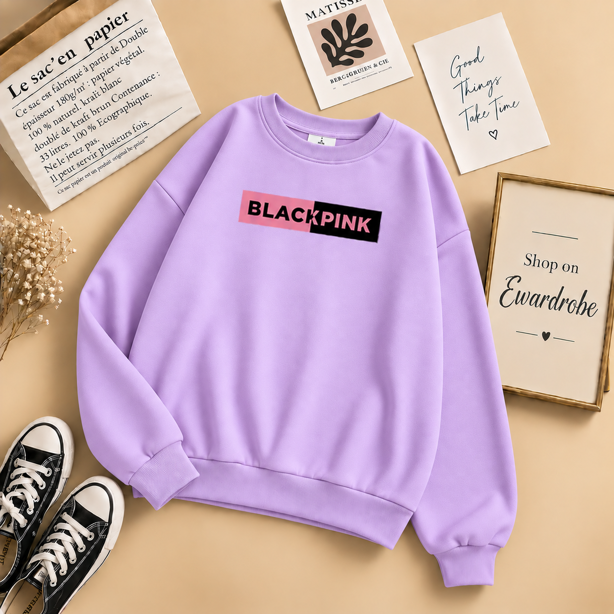 Black Pink Design Sweatshirt