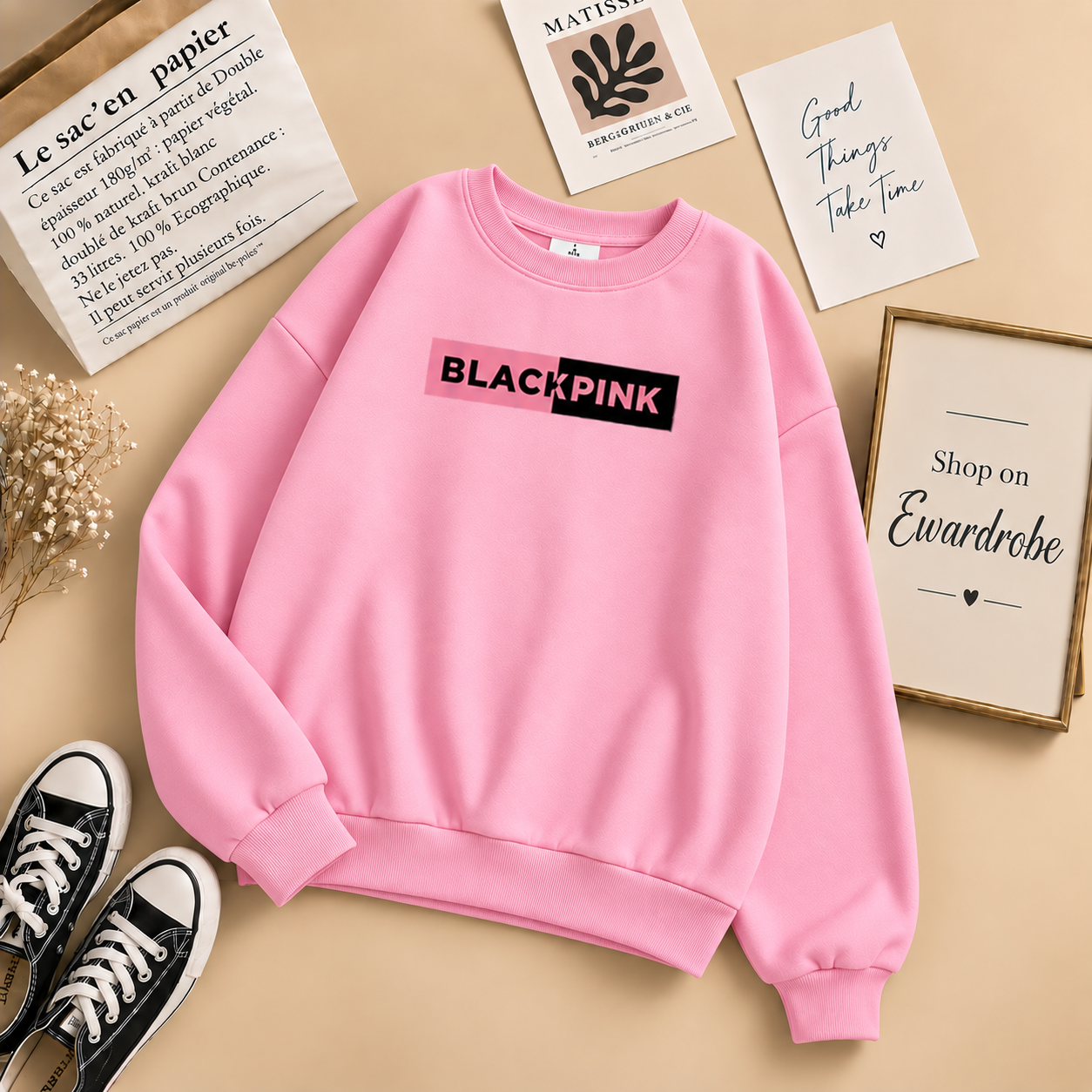 Black Pink Design Sweatshirt