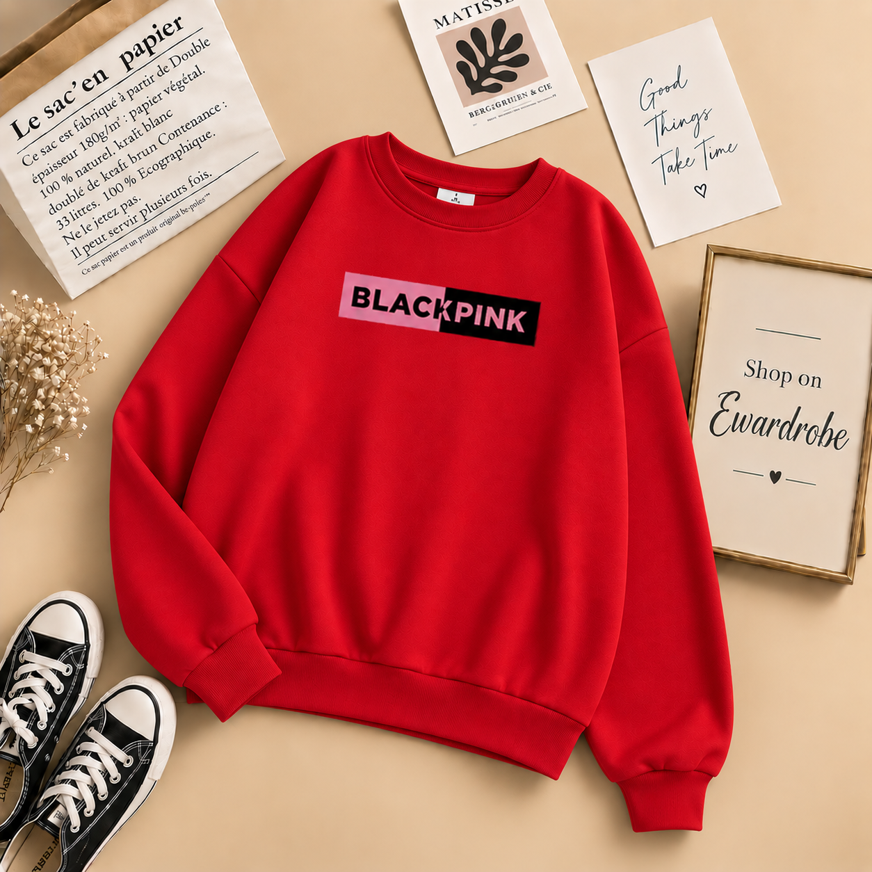 Black Pink Design Sweatshirt
