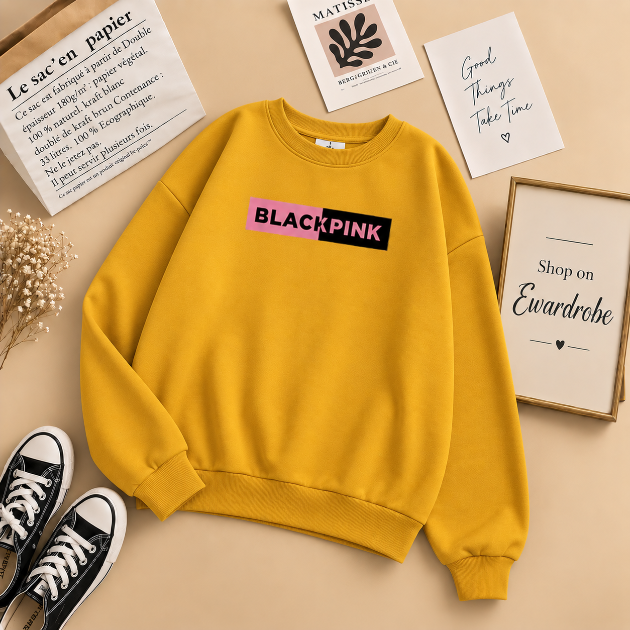 Black Pink Design Sweatshirt