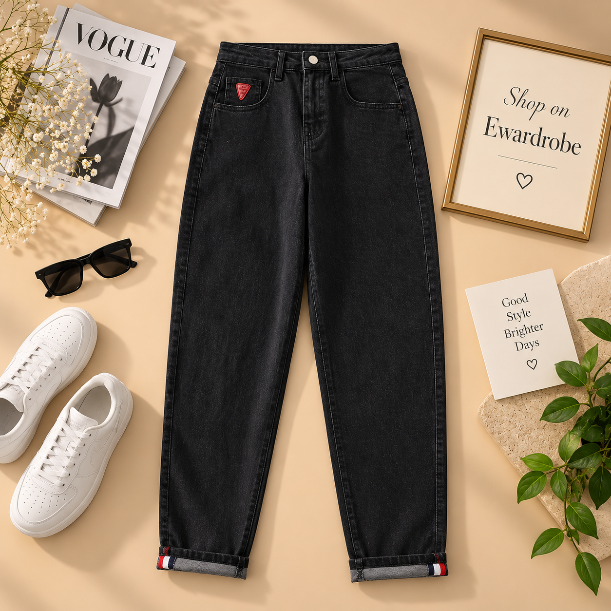 Black Mom High Waisted Jeans
