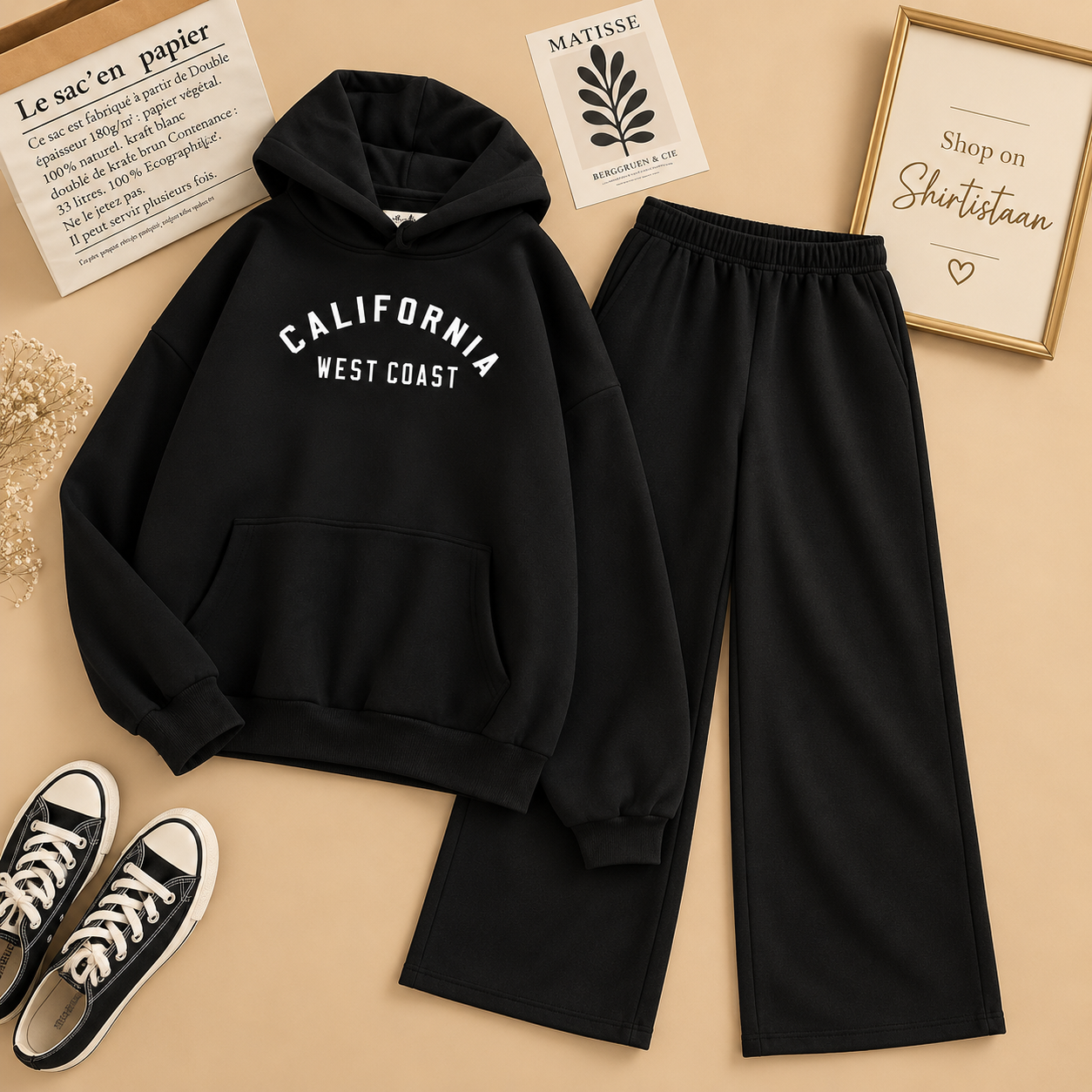 Black Hood With Flapper Tracksuit California
