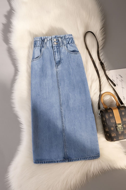 Sky Blue Denim Skirt