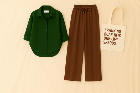 BOTTLE GREEN BUTTON SHIRT WITH BROWN FLAPPER