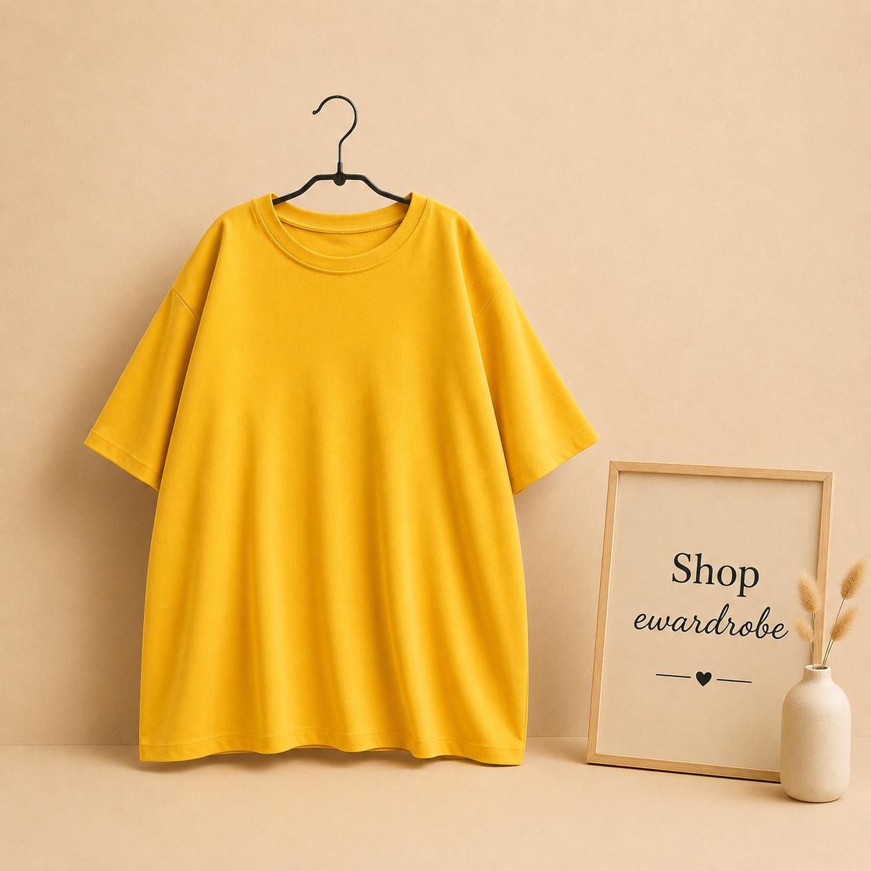 YELLOW DROP SHOULDER TSHIRT