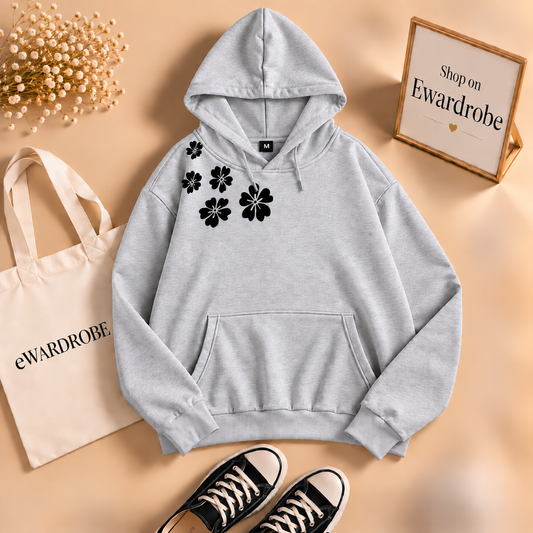 Shoulder Flower Hoodie
