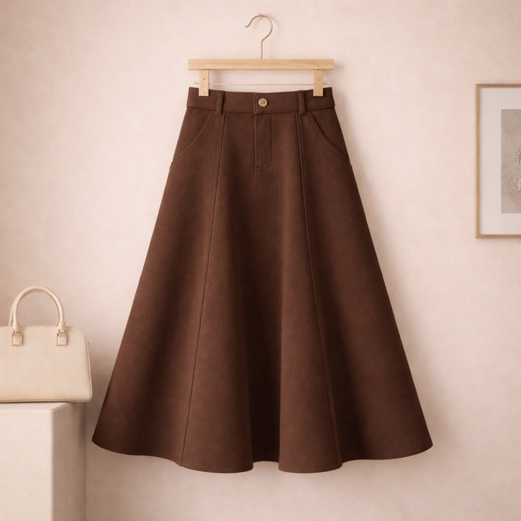 BROWN TWILL SKIRT
