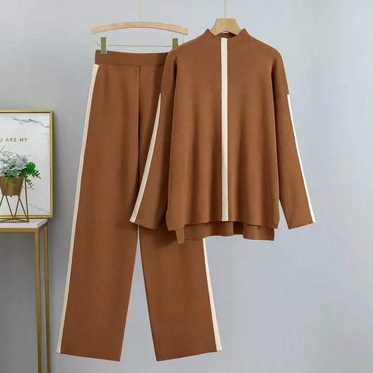 BROWN STRAIGHT LINE TRACKSUIT