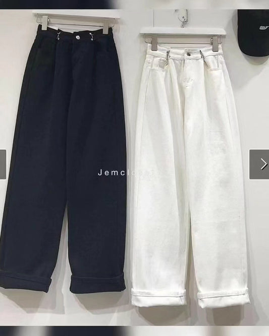 PACK OF 2 WIDE LEG JEANS ( WHITE AND BLACK )