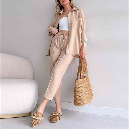 Double Suit Co-Ord Set - Beige