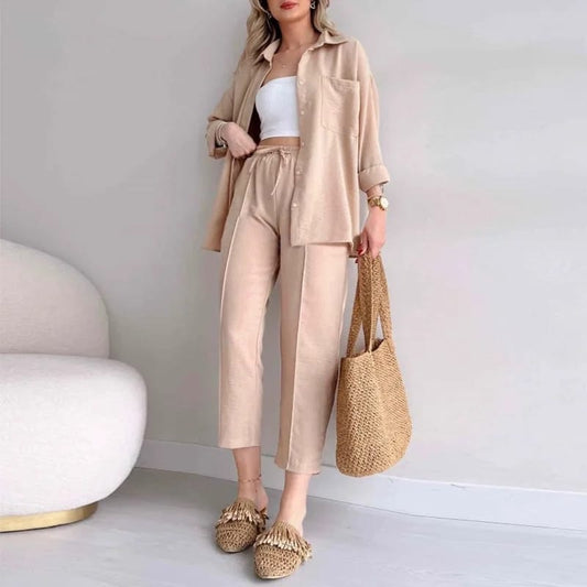 Double Suit Co-Ord Set - Beige