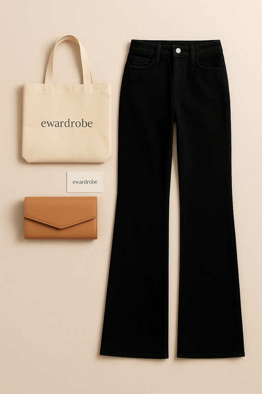 BLACK BELL BOTTOM JEANS