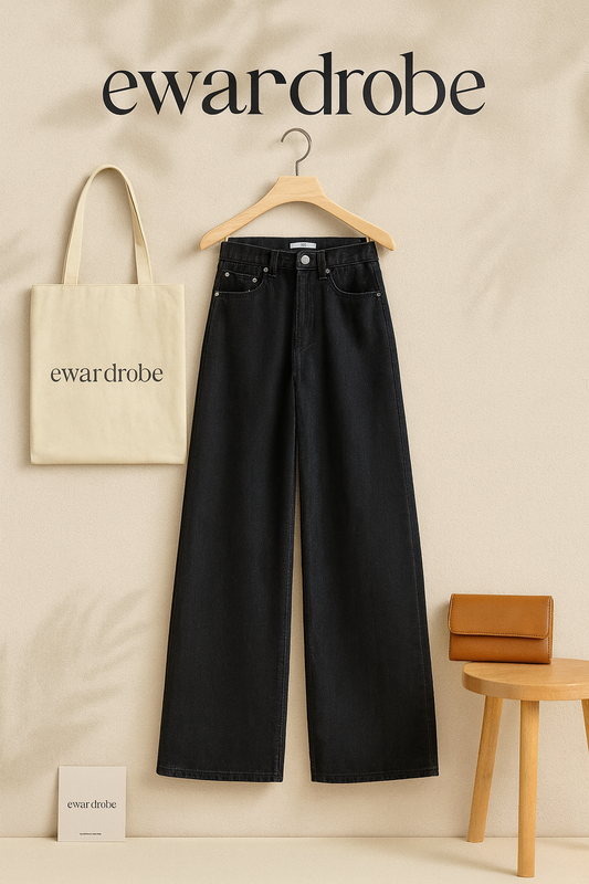 BLACK WIDE LEG JEANS