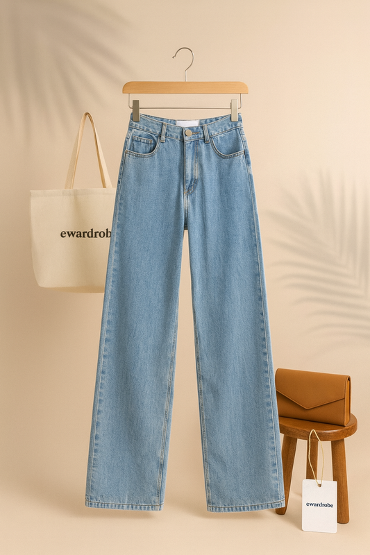 ICE BLUE WIDE LEG JEANS