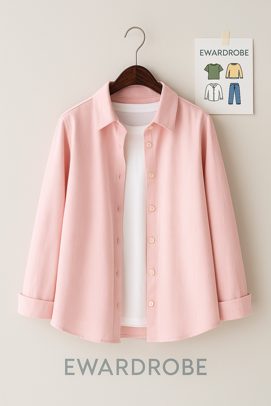 PINK BUTTON DOWN SHIRT WITH INNER