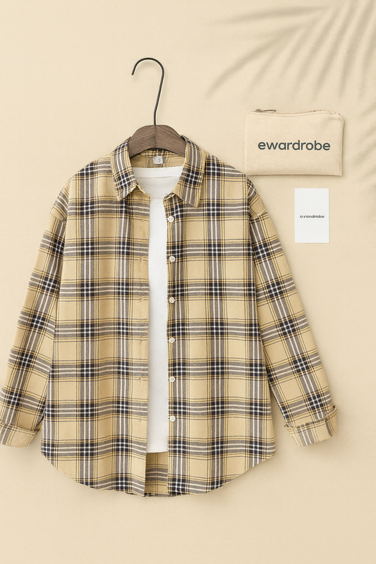 BEIGE CHECK SHIRT