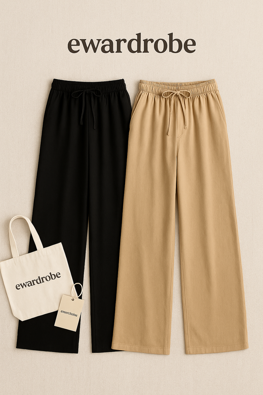 Pack Of 2 Flapper Beige And Black