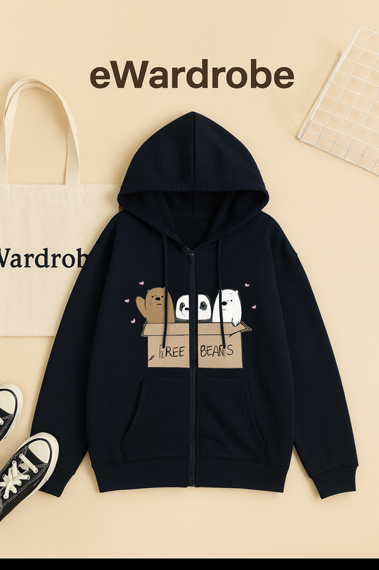 BLACK FREE BEARS HOODIE