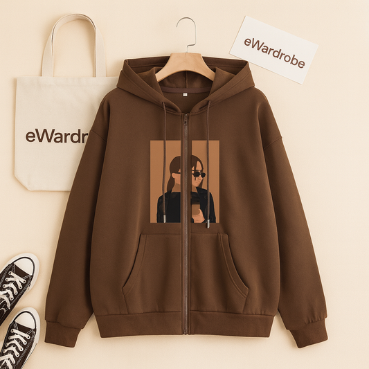 BROWN ZIPPER COFEE GIRL