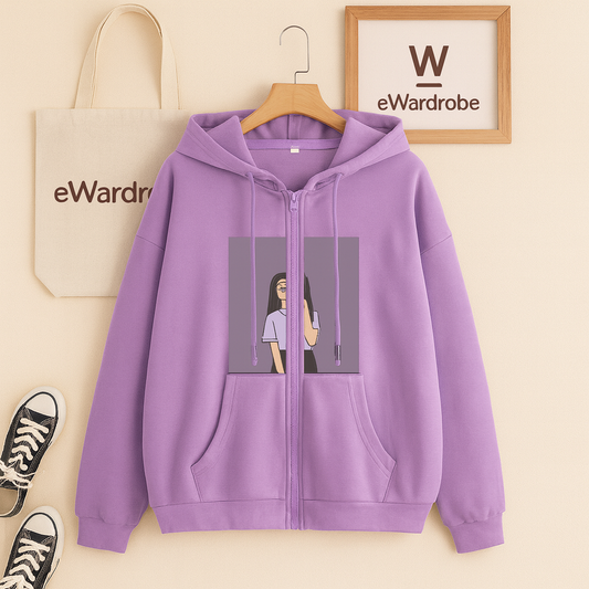 PURPLE BACKGROUND LILAC ZIPPER