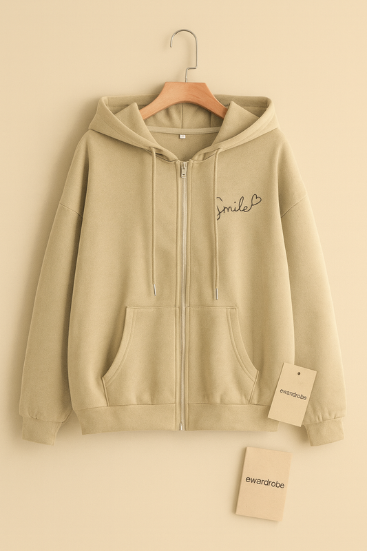 BIEGE ZIPPER SMILE POCKET