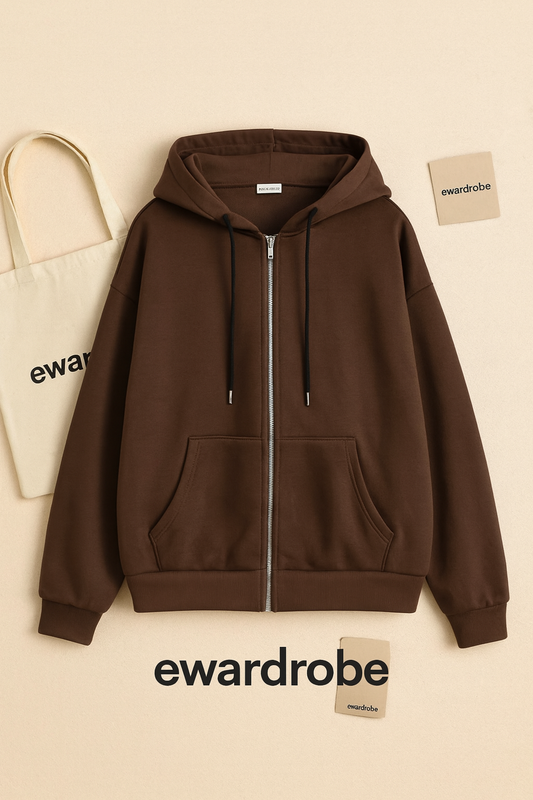 BROWN ZIPPER HOODIE