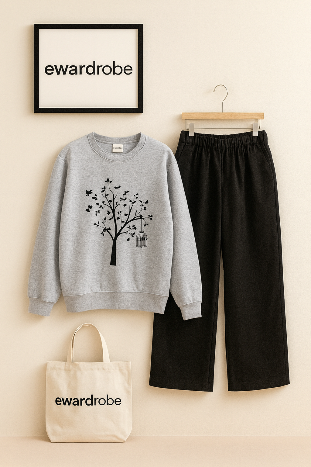 NEW TREE GREY SWEATSHIRT WITH FLAPPER