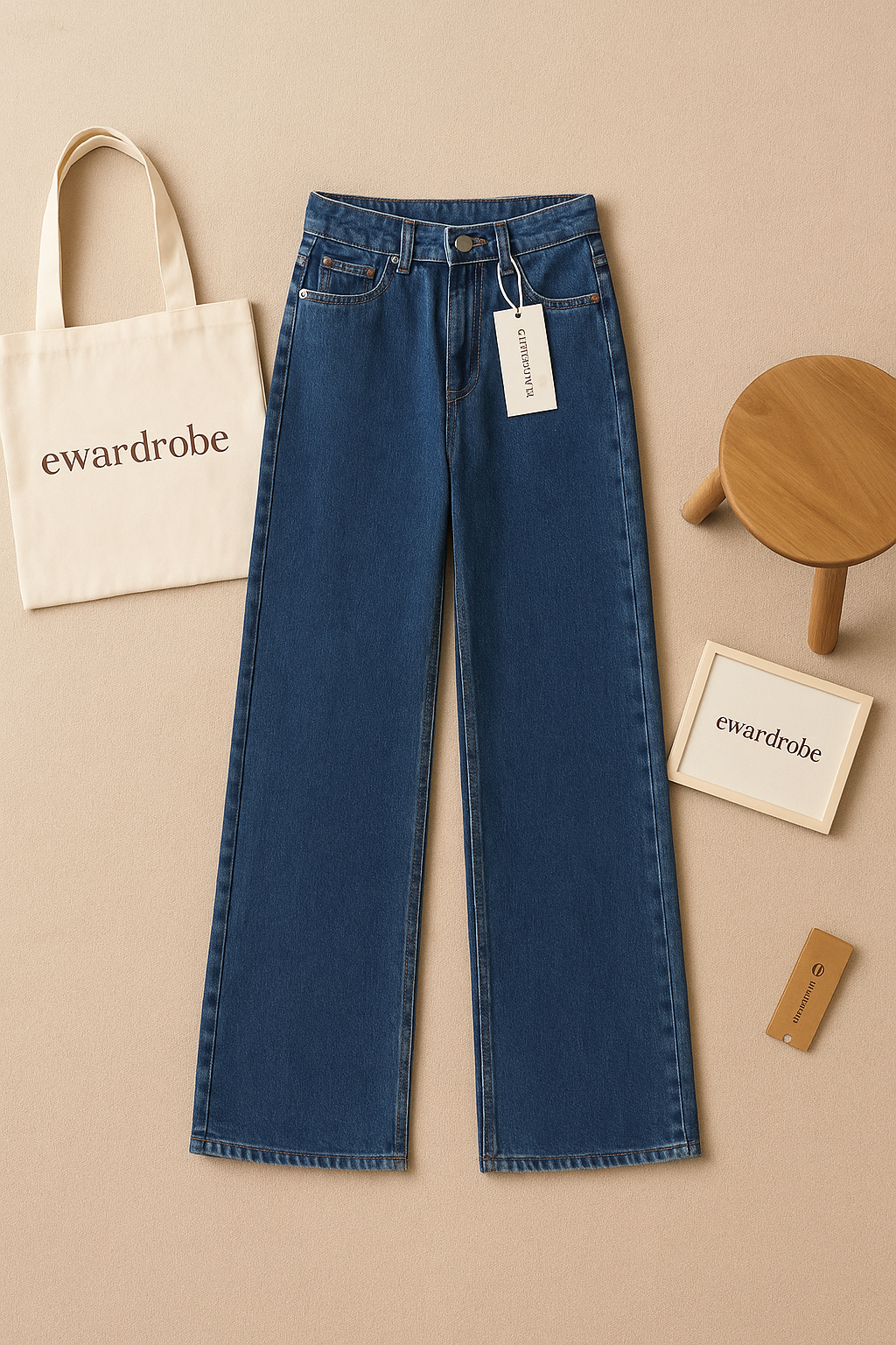 RUSTY MID BLUE WIDE LEG JEANS