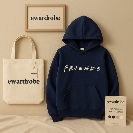 NAVY BLUE HOODIE FRIENDS
