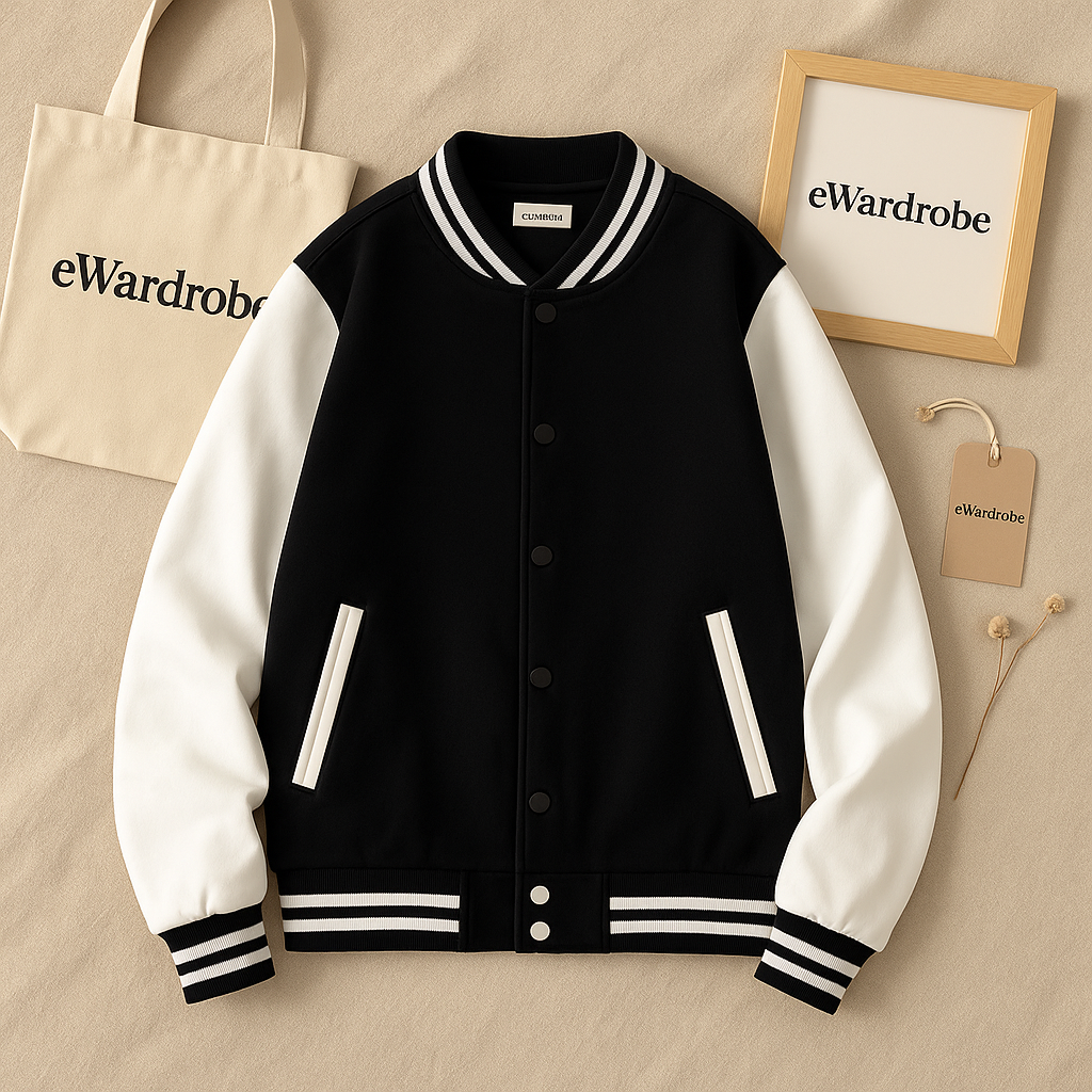 BLACK BASEBALL JACKET