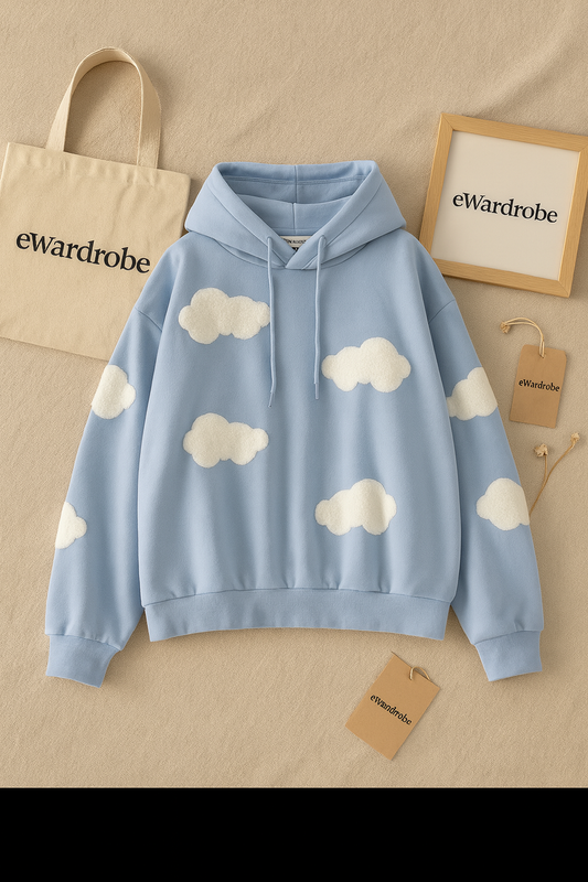 SKY BLUE HOODIE CLOUD ALL OVER