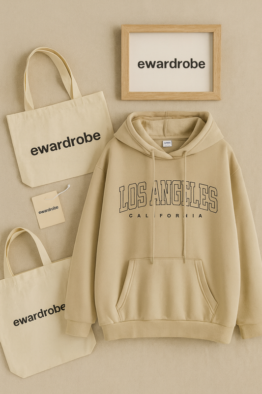 BEIGE LOS ANGLES HOODIE