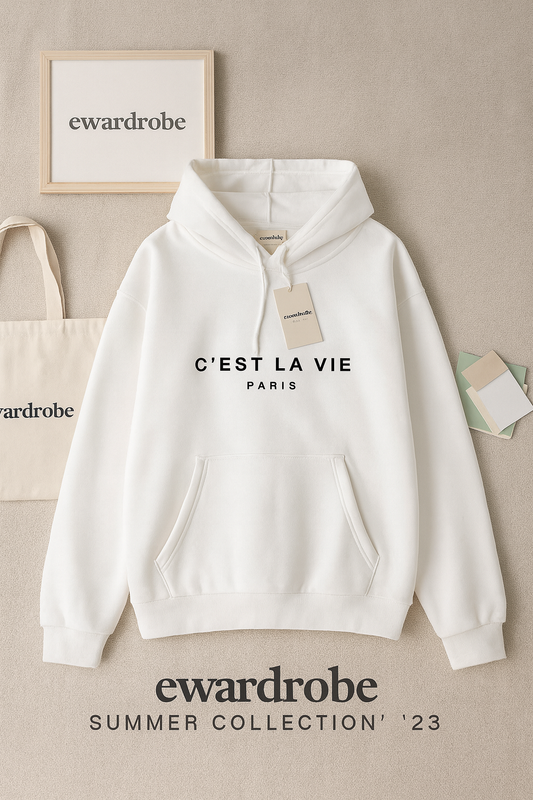 White cest la vie hoodie