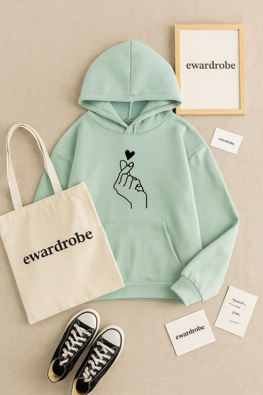 SEA GREEN LOVE CHARM HOODIE