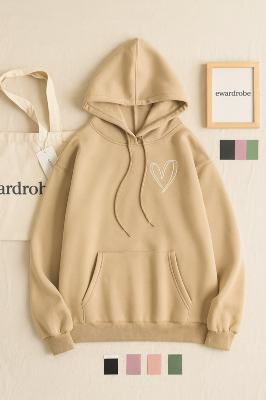 pocket shreded heart hoodie