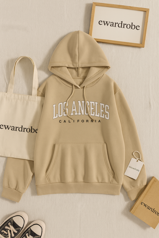 BEIGE LOS ANGLES HOODIE