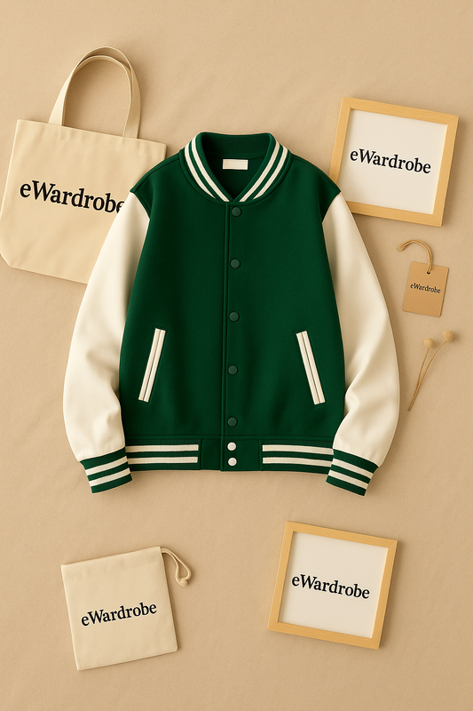 BOTTLE GREEN BASEBALL JACKET