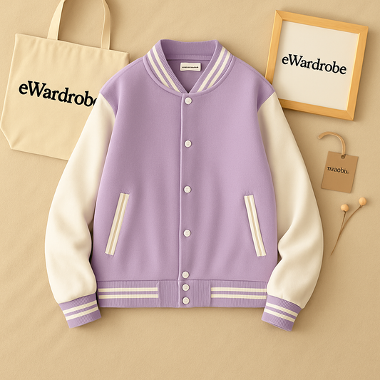 LILAC BASEBALL JACKET