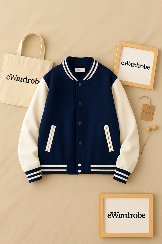 NAVY BLUE BASEBALL JACKET