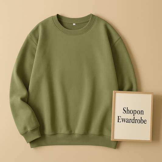PLAIN OLIVE GREEN SWEATSHIRT
