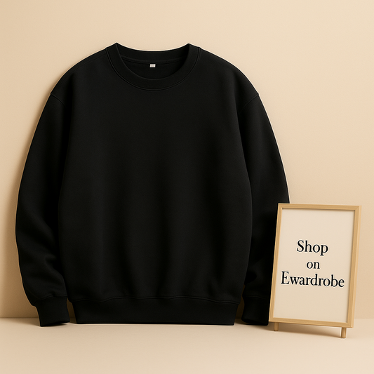 PLAIN BLACK SWEATSHIRT