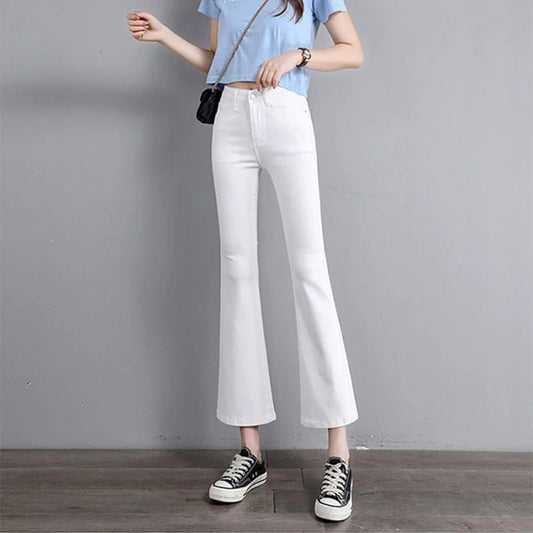 WHITE BELL BOTTOM JEANS