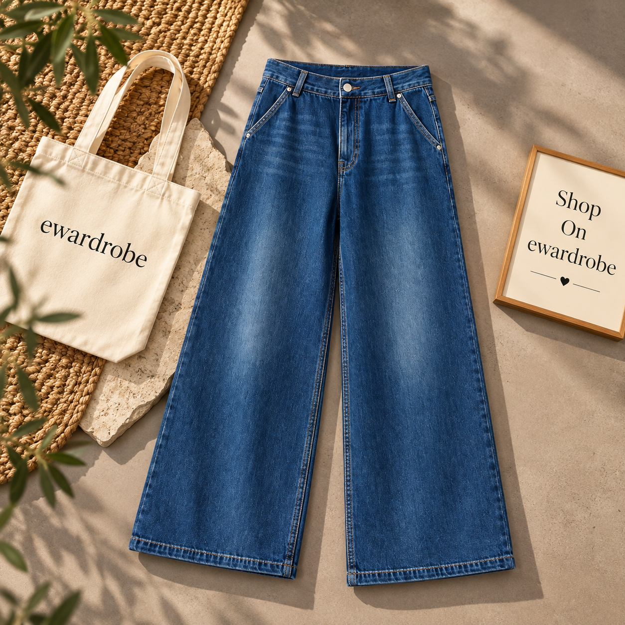 Rust Blue Wide leg Jeans