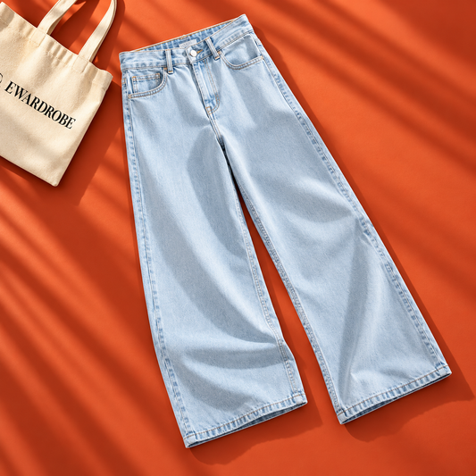 Pure Ice Blue Wide Leg Jeans
