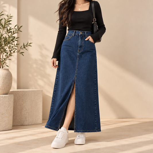 Dark Blue Denim Skirt