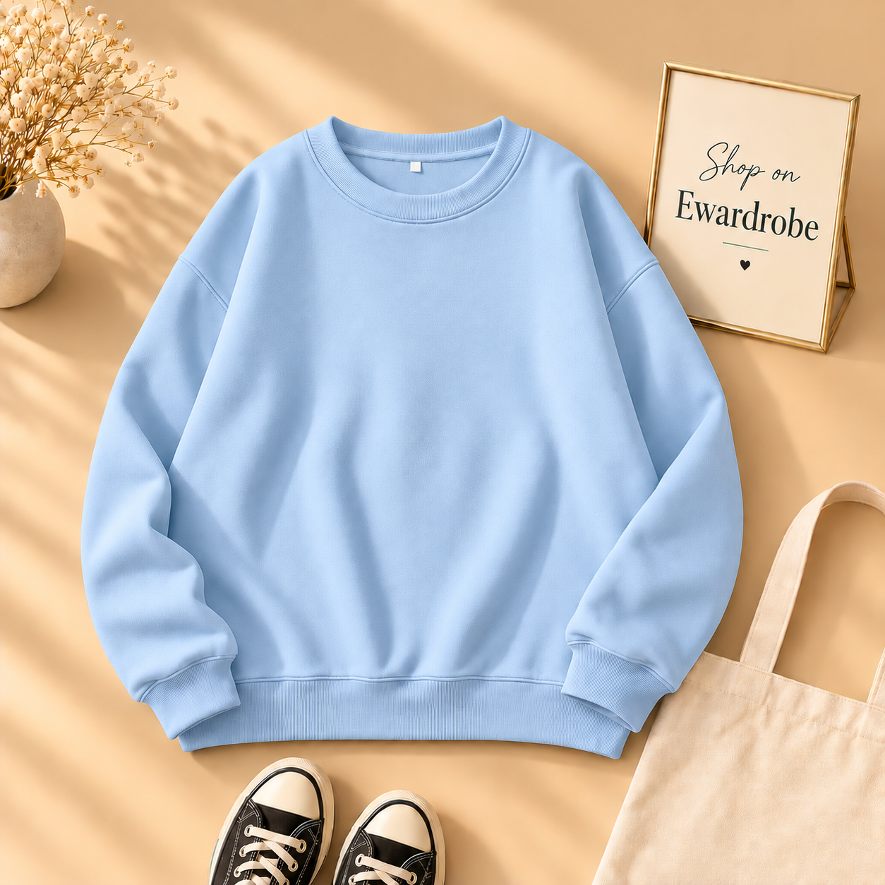 Sky Blue Plain Sweatshirt