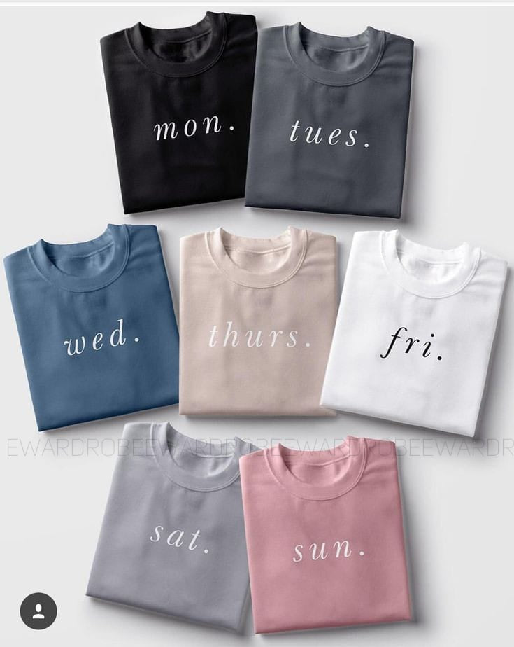 WEEK DAYS PACK OF 7 TSHIRTS