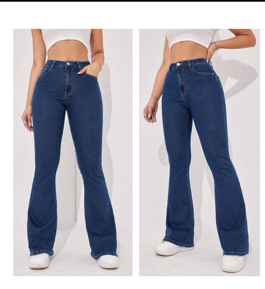 MID BLUE BELL BOTTOM JEANS