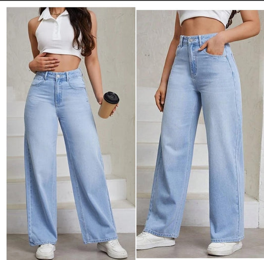 ICE BLUE WIDE LEG JEANS